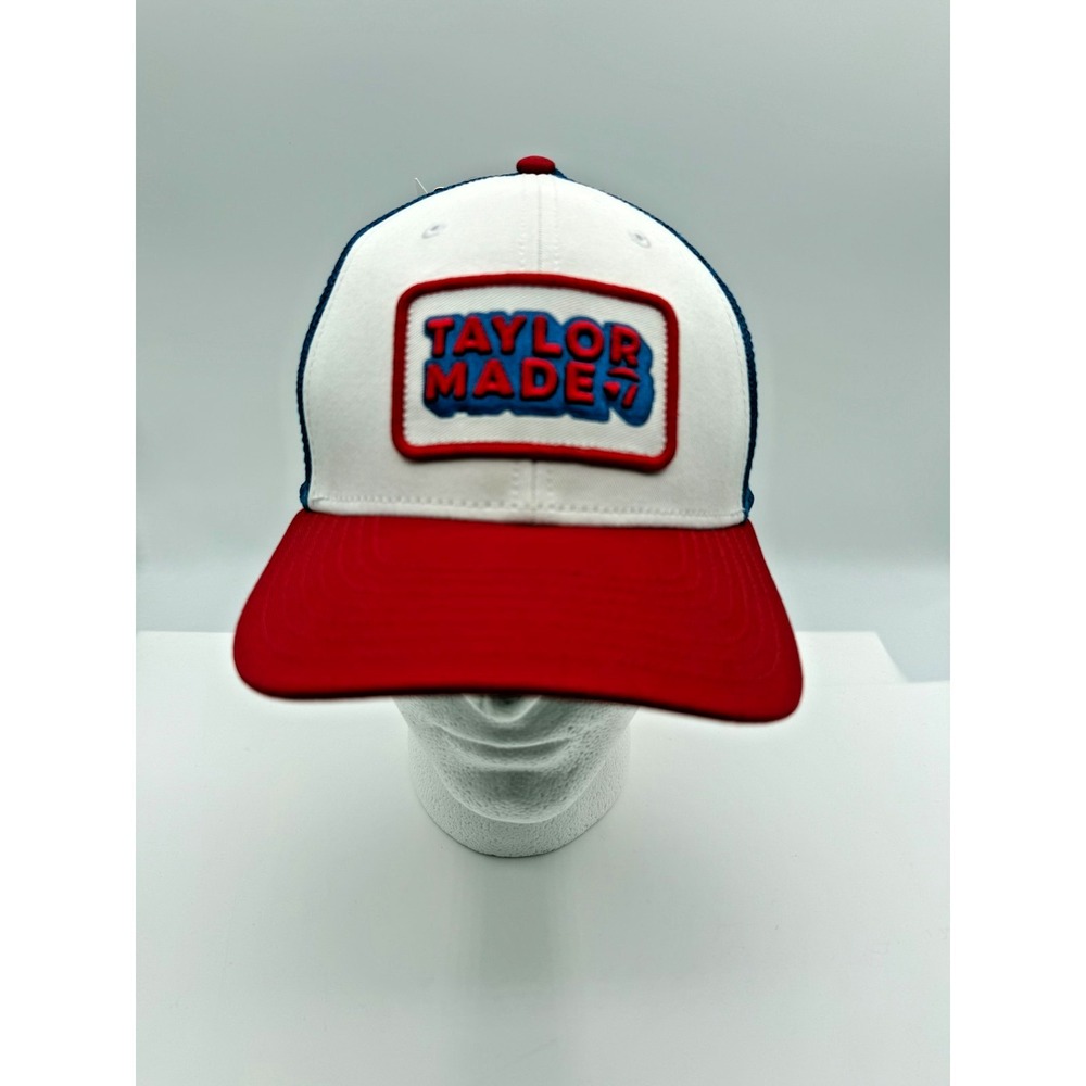NEW TaylorMade Golf‎ TM24 Retro Trucker Snapback Hat Red White Blue USA Ventura